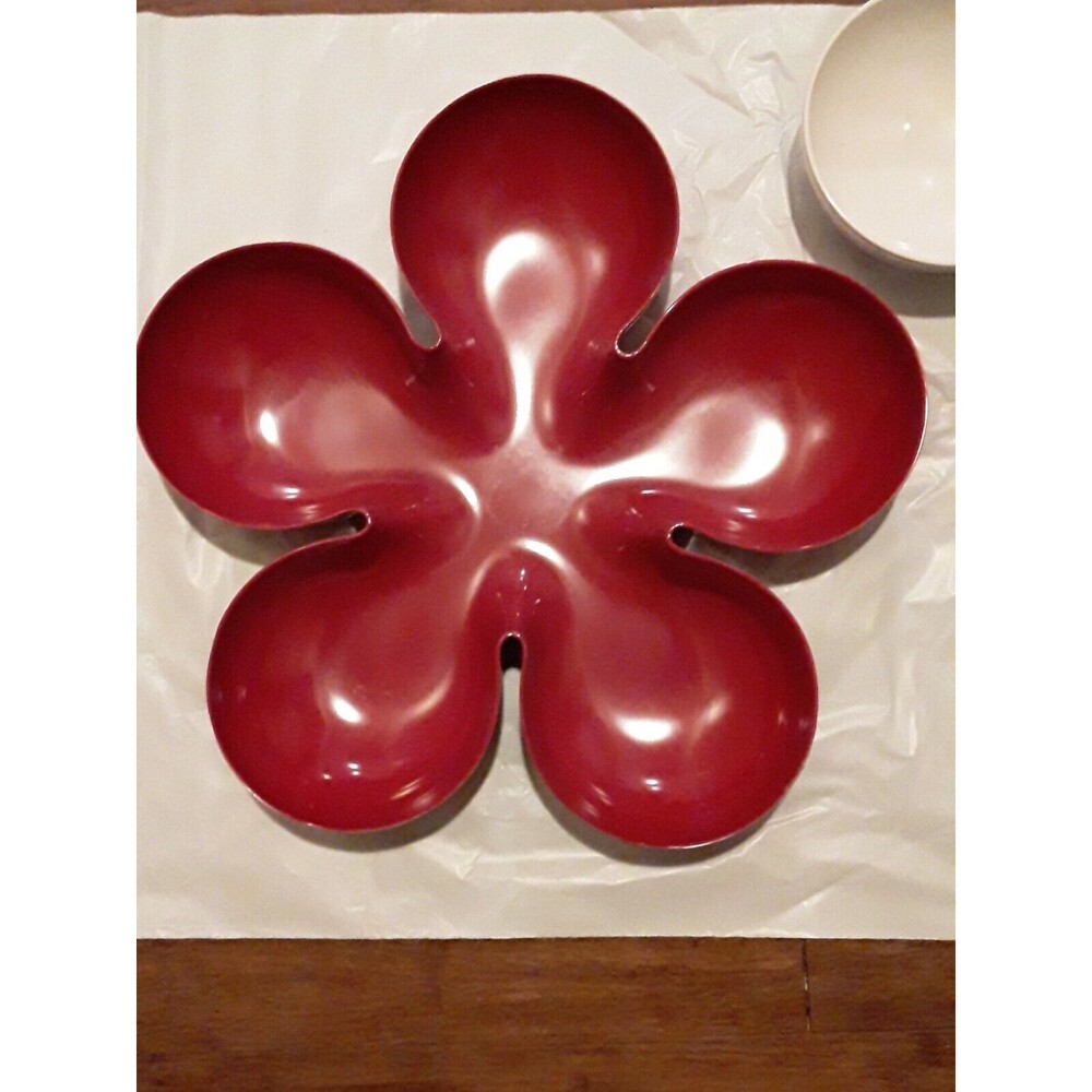 Tarhong Party Serving Set, Melamine Red Daisy  Preowned, Extra Large - Picture 4 of 6
